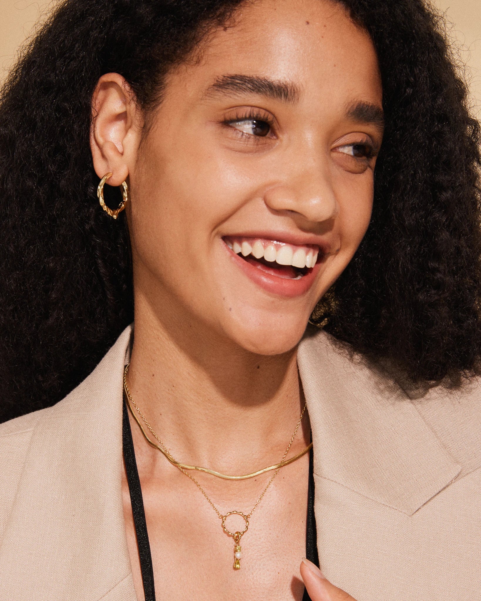 Fated Hoop Necklace - 18k Gold Plated - Stanza - 3