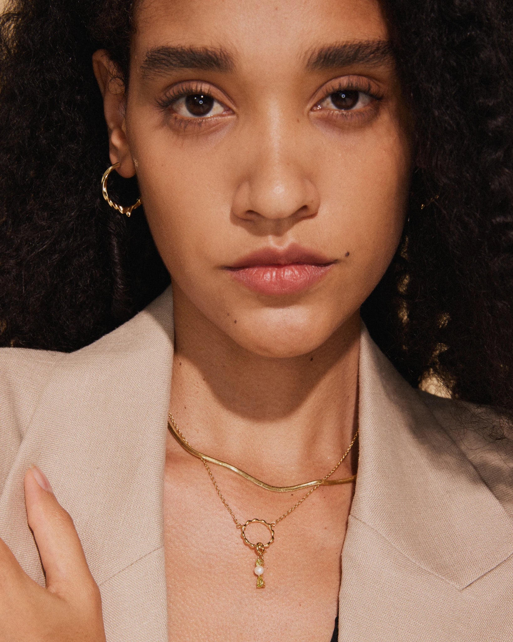 Fated Hoop Necklace - 18k Gold Plated - Stanza - 5