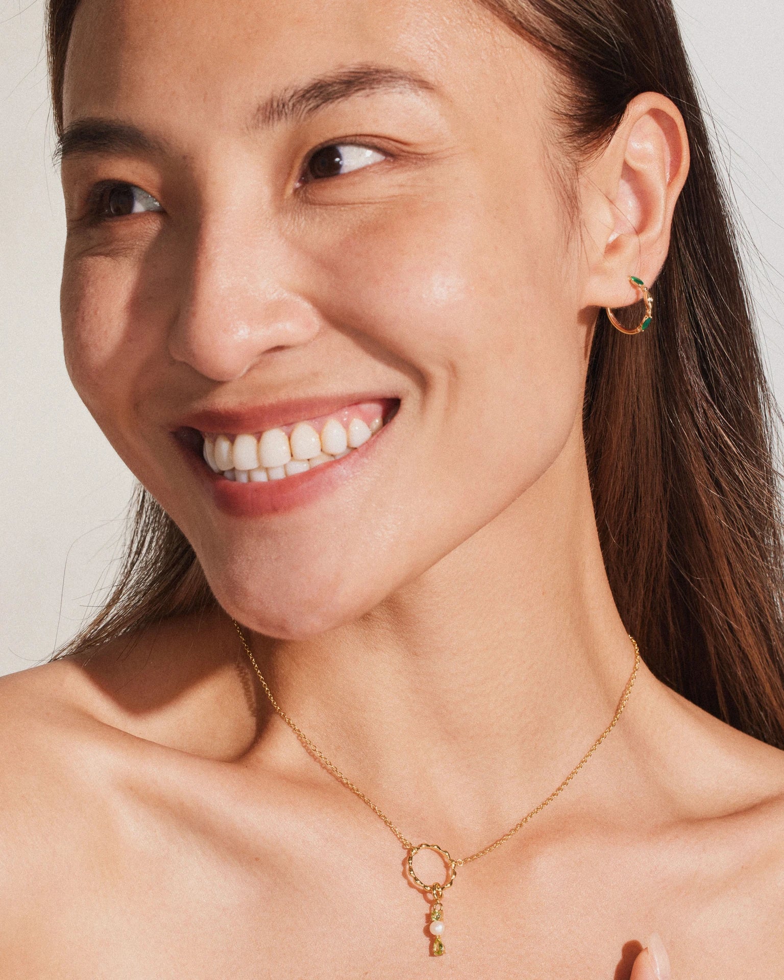 Fated Hoop Necklace - 18k Gold Plated - Stanza - 2