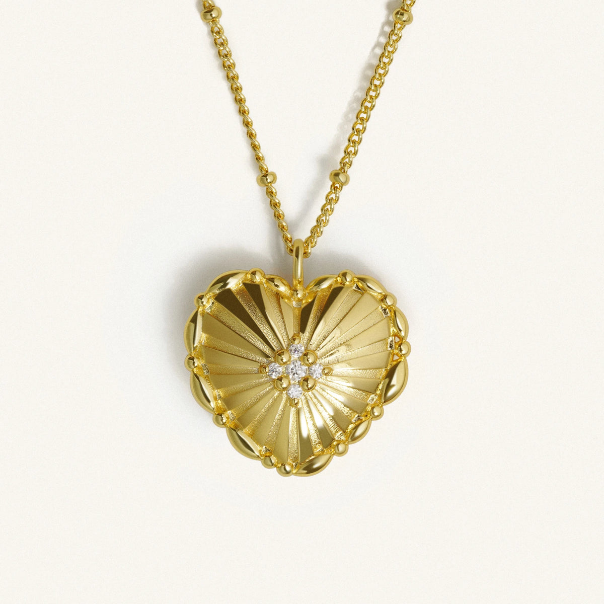 Gold Dual-Sided Heart Pendant Necklace | Stanza