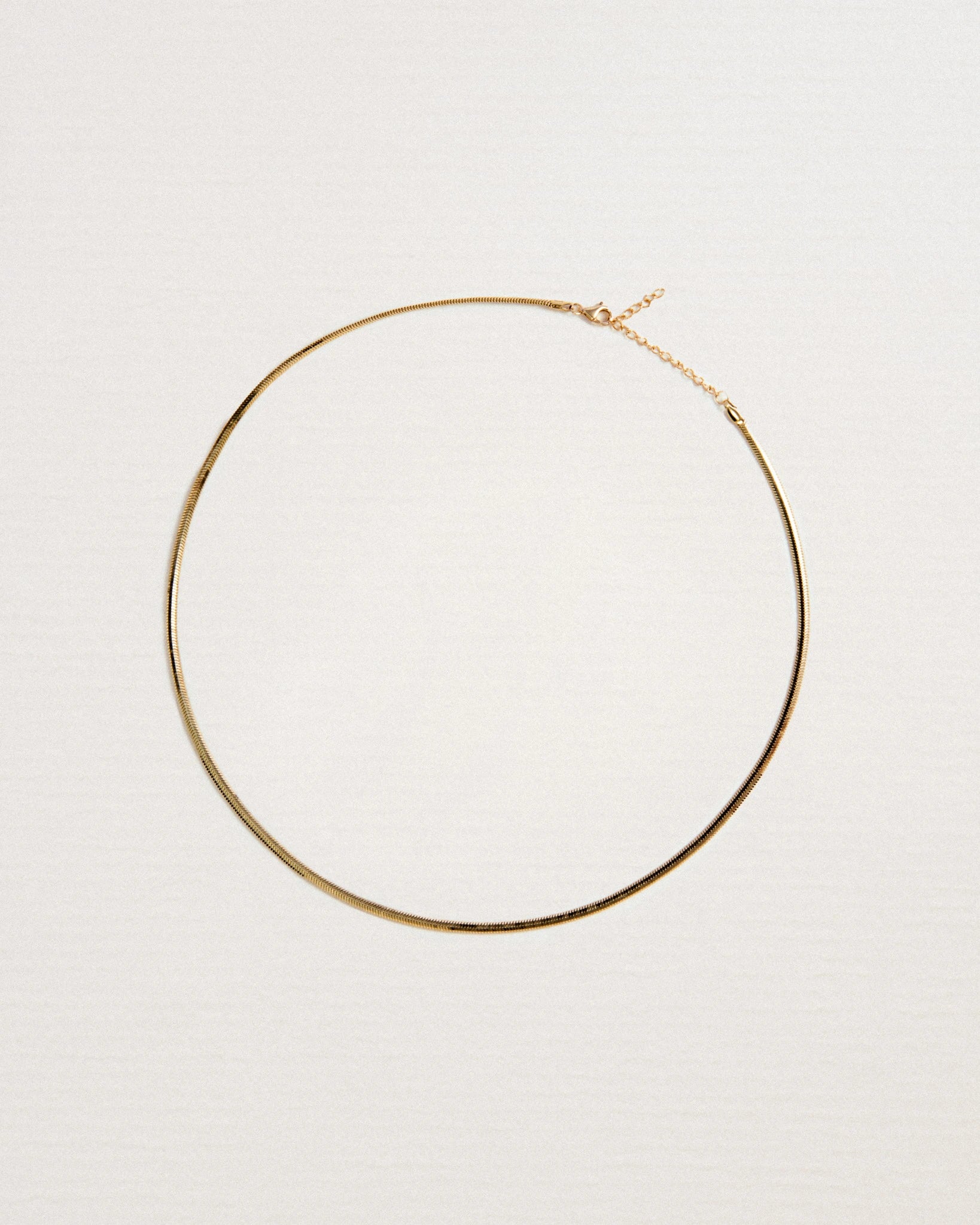 Simply Herringbone Chain Gold Plated Necklace - Gold - plated - Stanza - 1