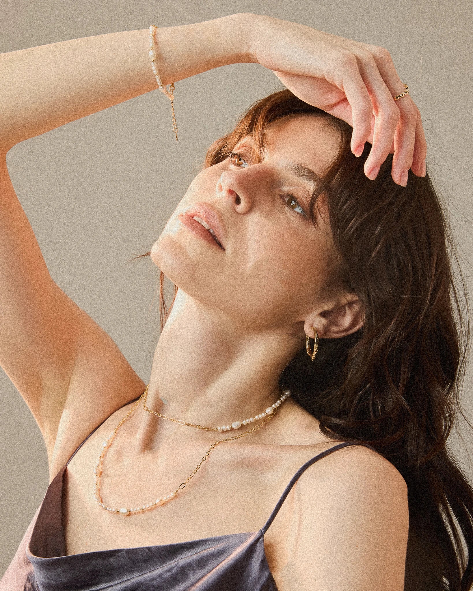 Couplet Pearl Necklace - Gold Plated - Stanza - 2