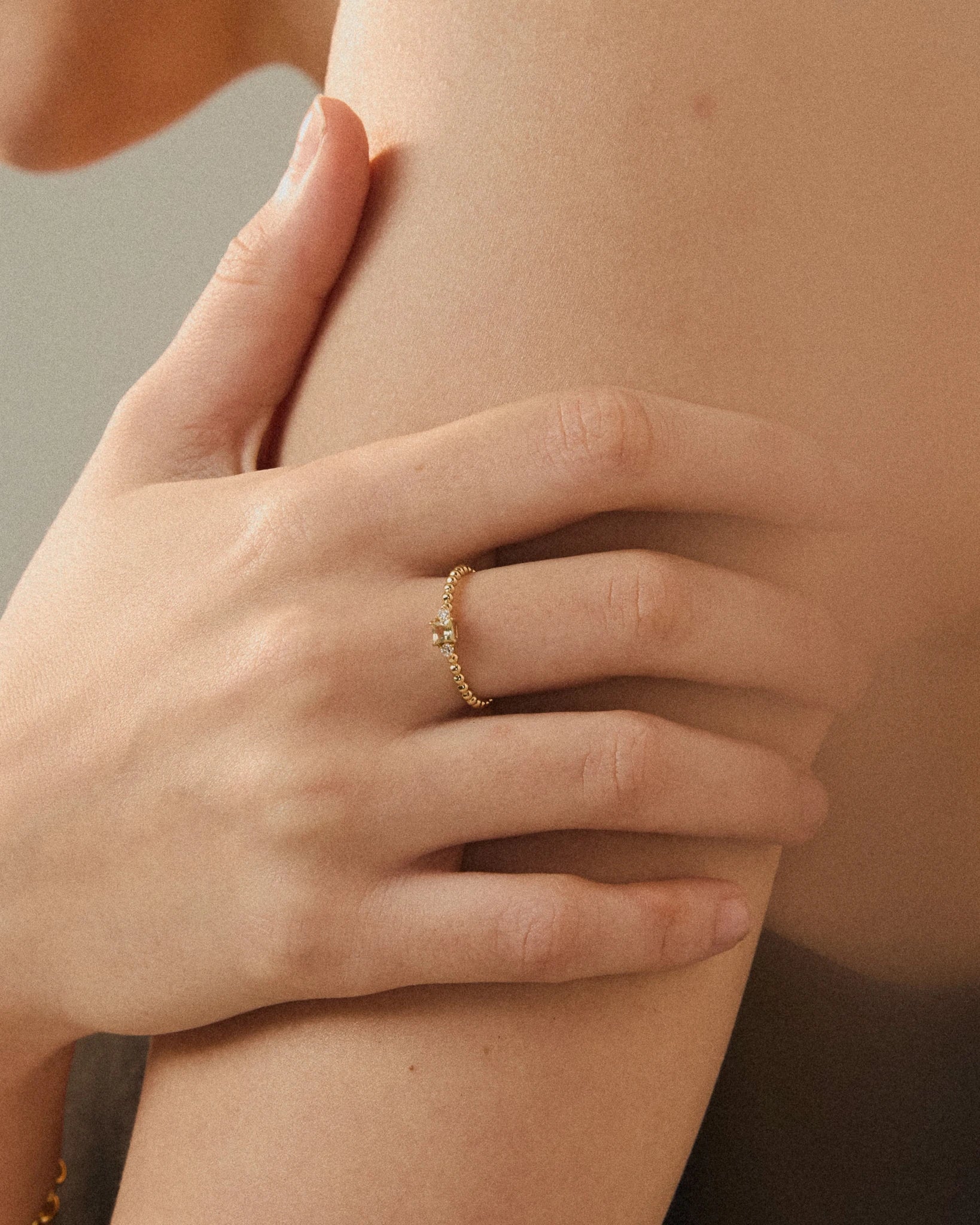 Simply Beaded Three - stone Ring - 5 - Stanza - 2