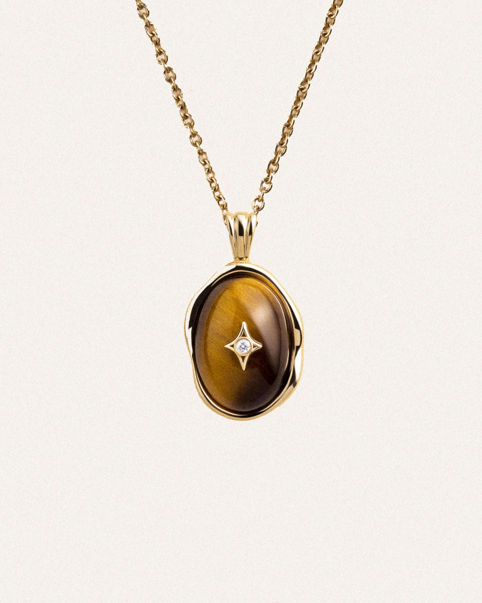 Tyger Eye Necklace - 18k Gold Plated - Stanza - 1