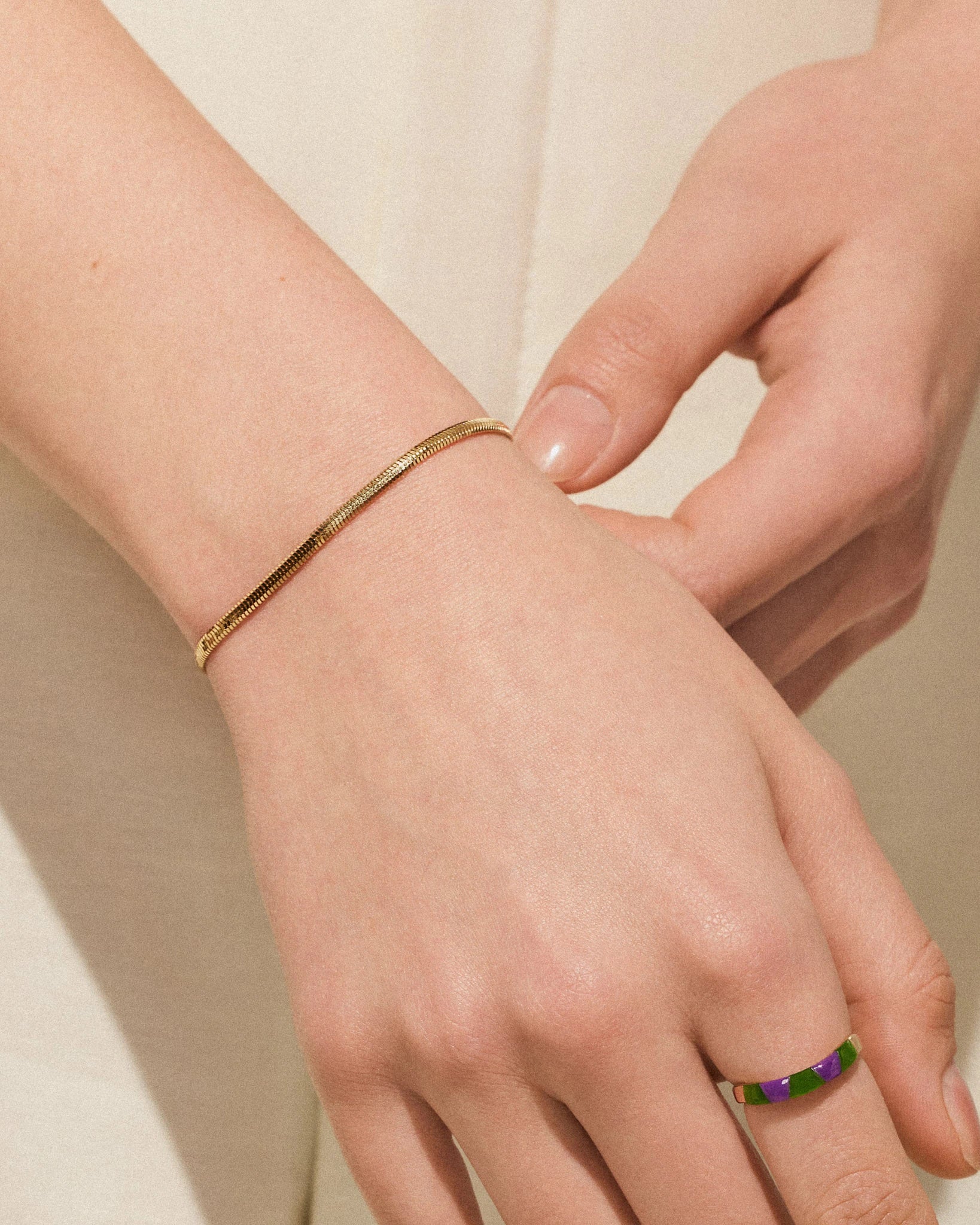 Simply Herringbone Chain Bracelet - 6 - 7.5 inches - Stanza - 2