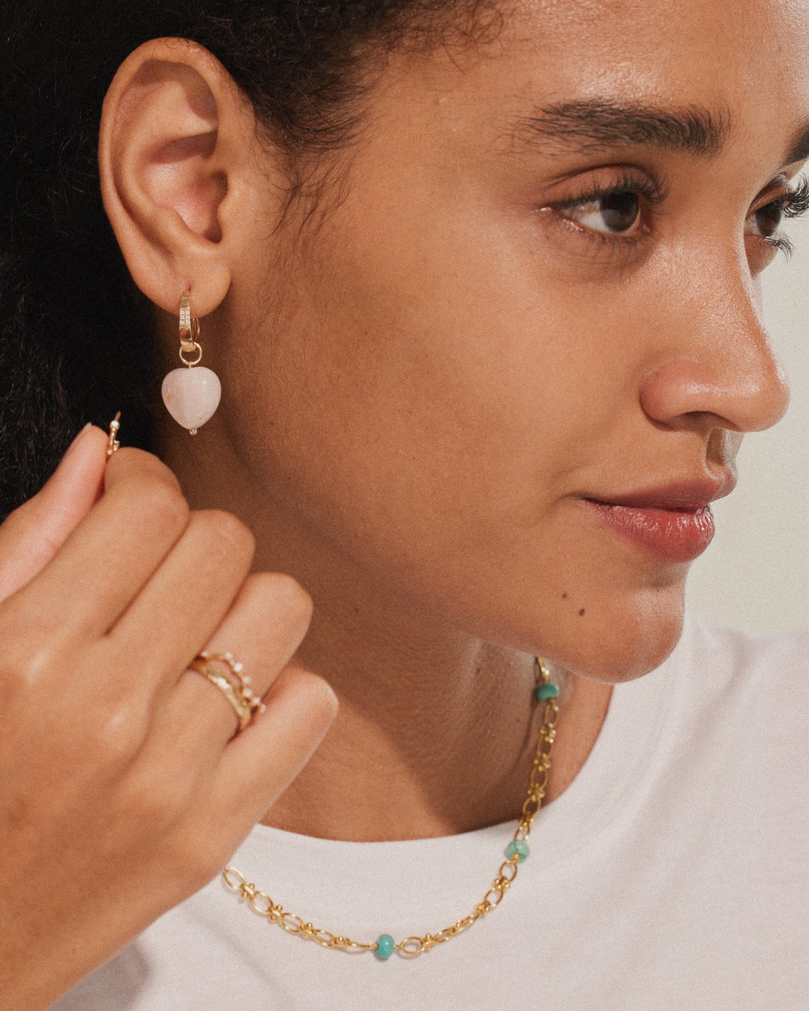 Roselight Hoop Charm - 14K Gold - Stanza - 5