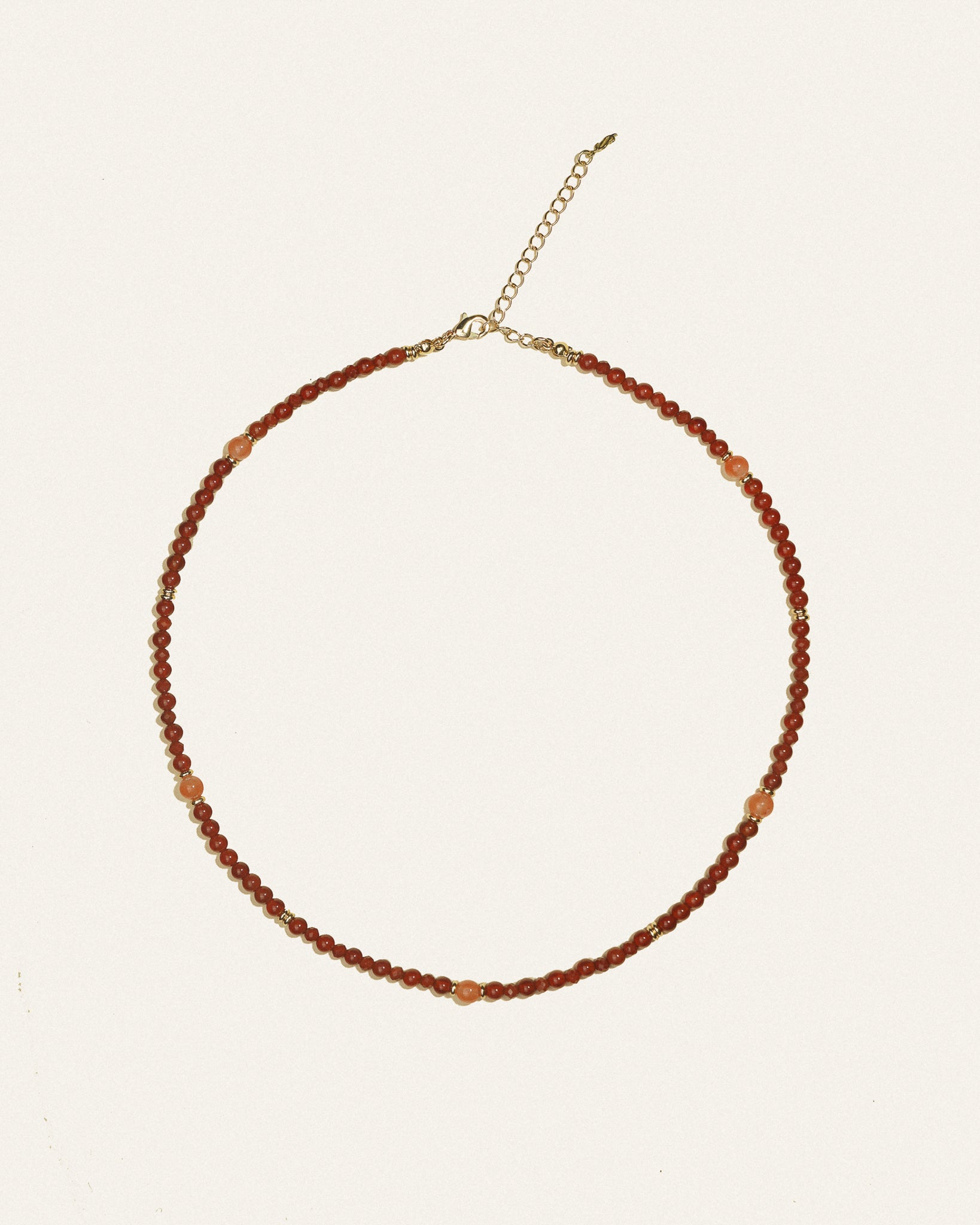 Crimson Rose Beaded Necklace - Gold - plated - Stanza - 1