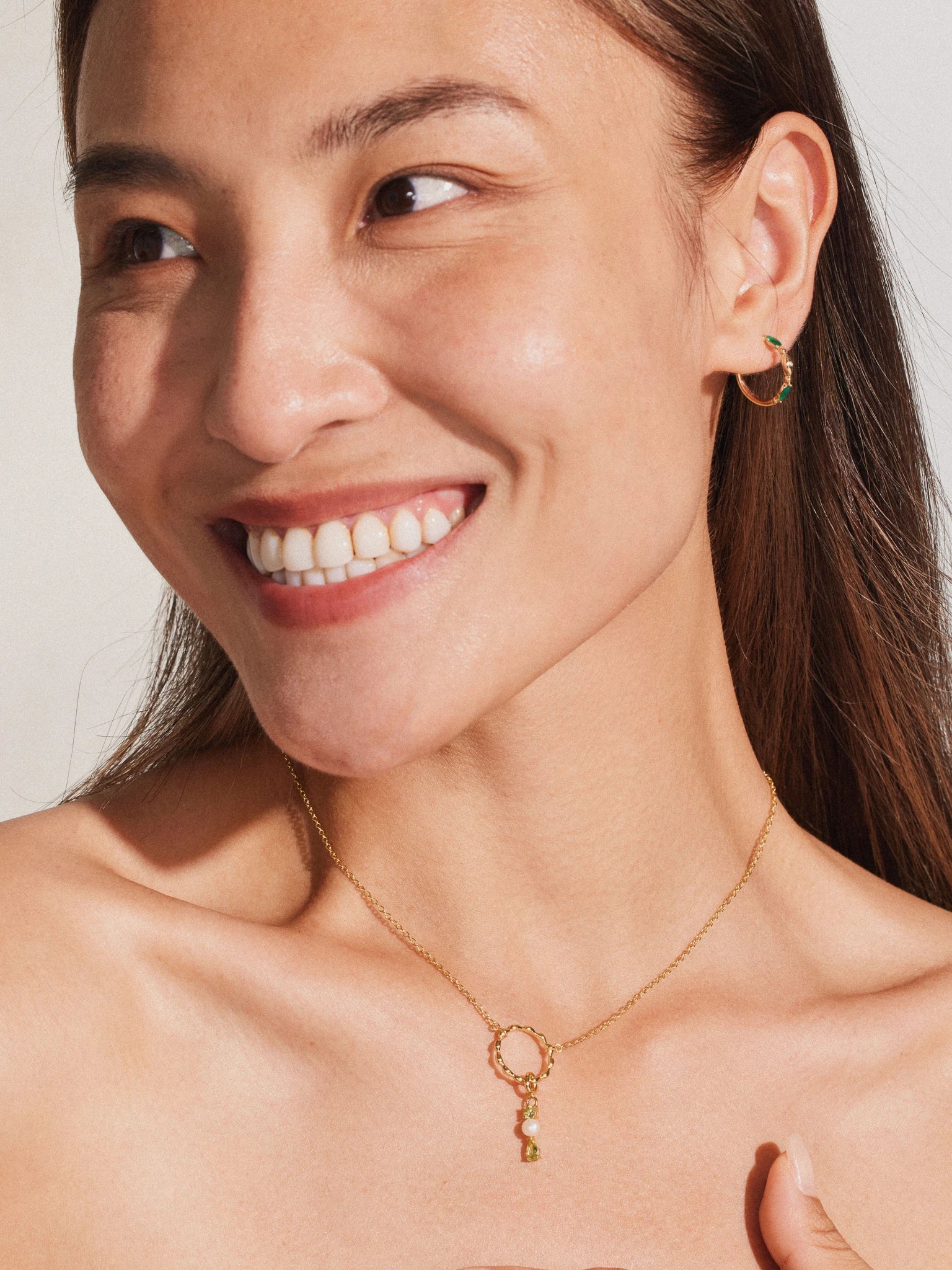 Fated Hoop Necklace - 18k Gold Plated - Stanza - 2