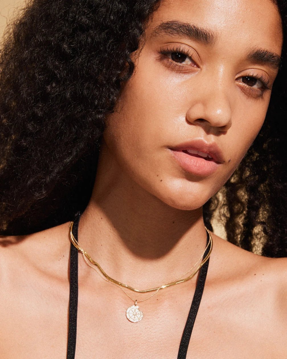 Simply Herringbone Chain Gold Plated Necklace - Gold - plated - Stanza - 4