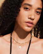 Simply Herringbone Chain Gold Plated Necklace - Gold - plated - Stanza - 4