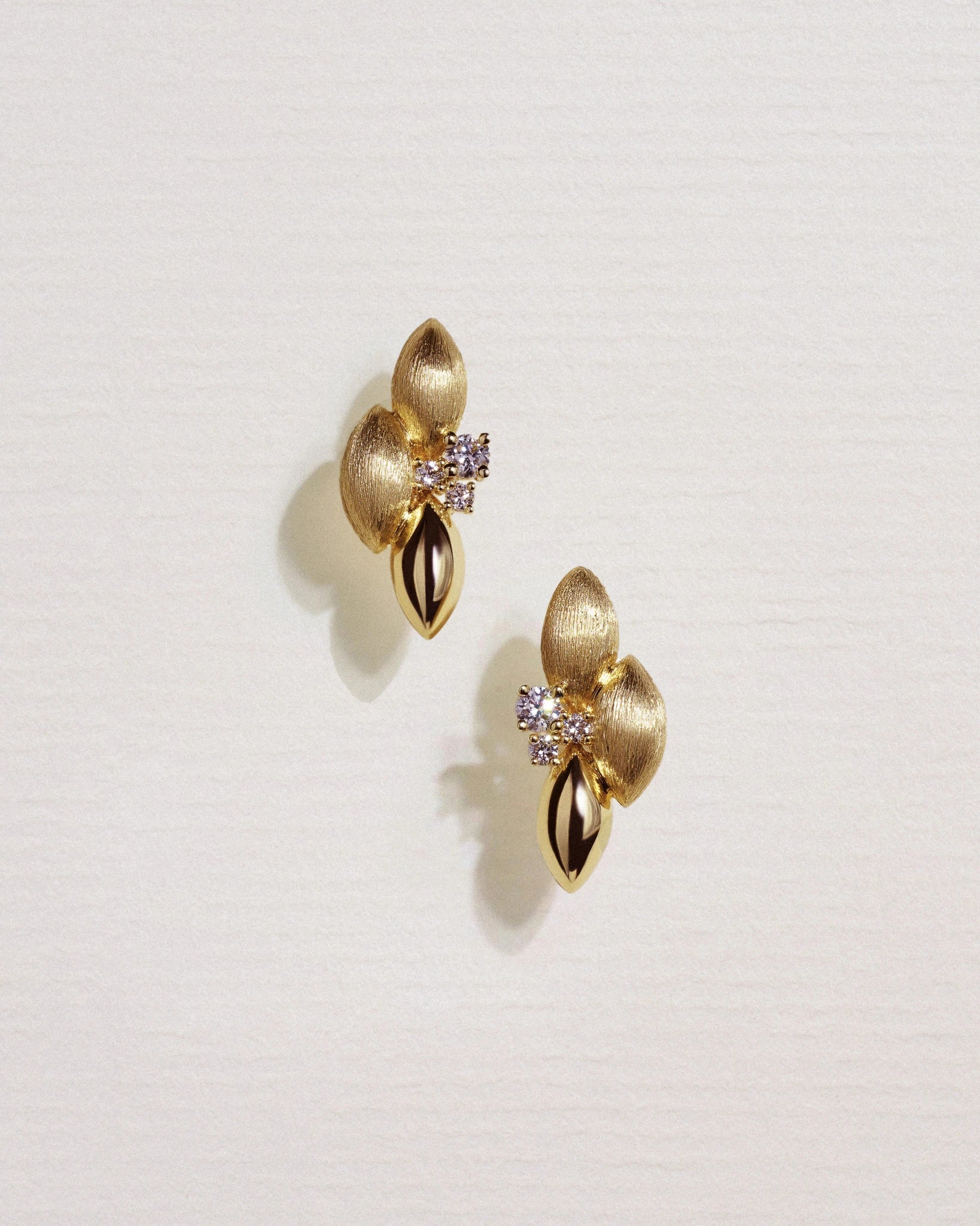 Silken Petal Earrings - 18k Gold Plated - Stanza - 1