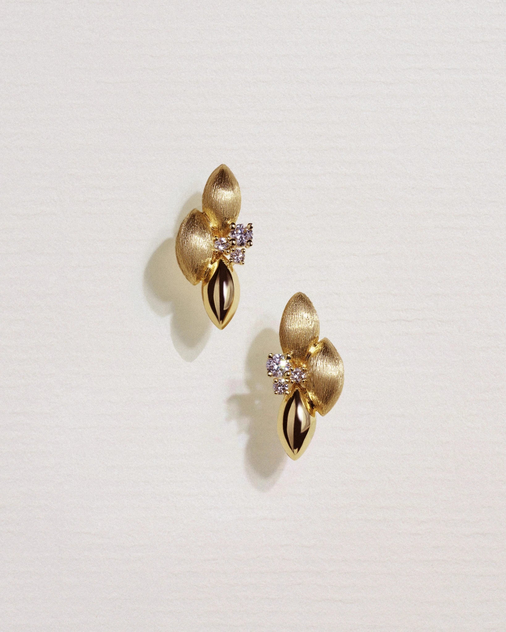 Silken Petal Earrings - 14K Gold - Stanza - 1