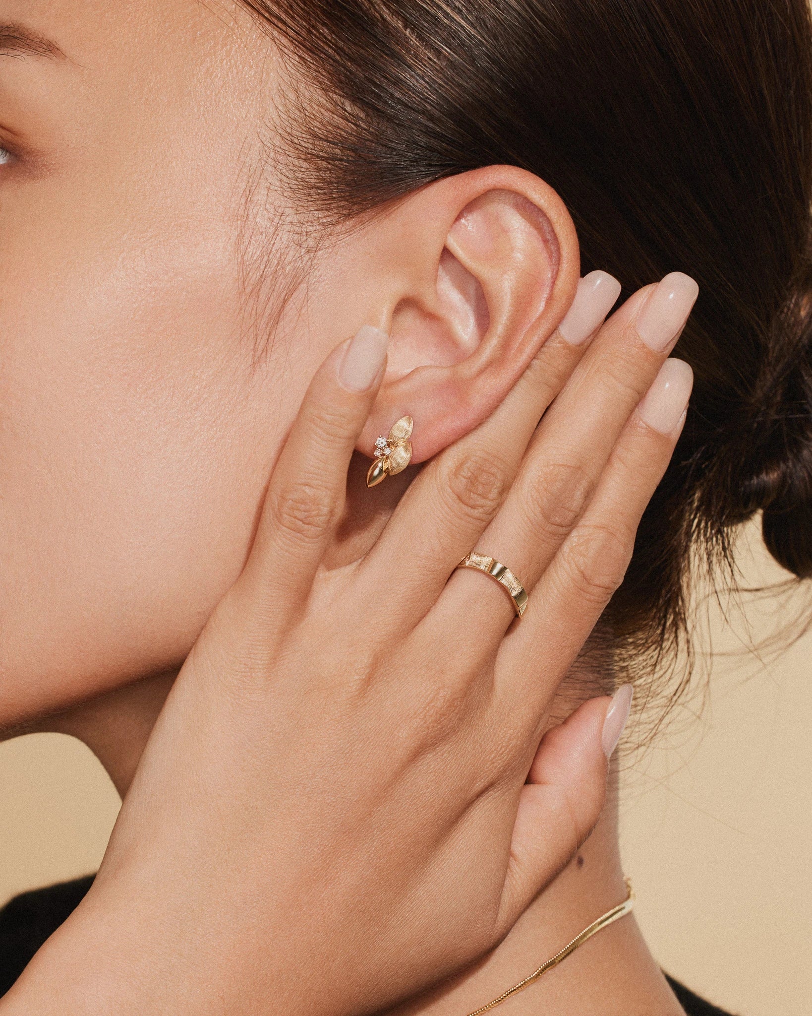 Silken Petal Earrings - 18k Gold Plated - Stanza - 2