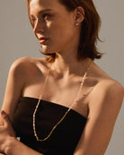 Couplet Pearl Necklace - Gold Plated - Stanza - 5
