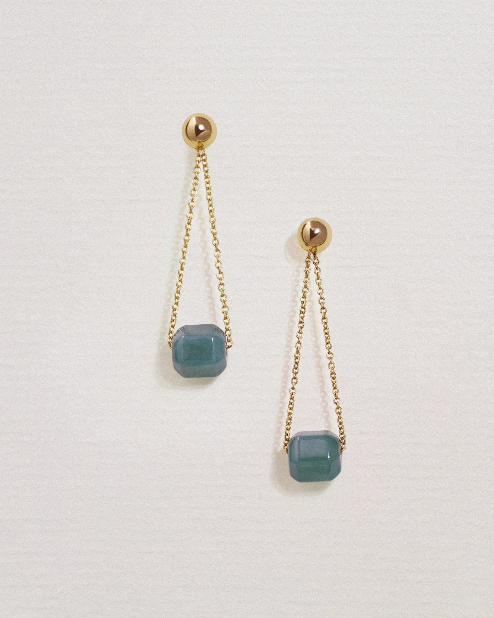 Jade Drop Earrings - 14k gold - Stanza - 1