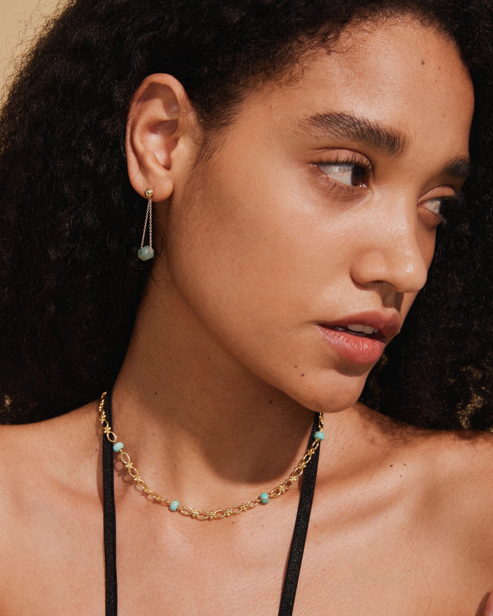 Jade Drop Earrings - 14k gold - Stanza - 3