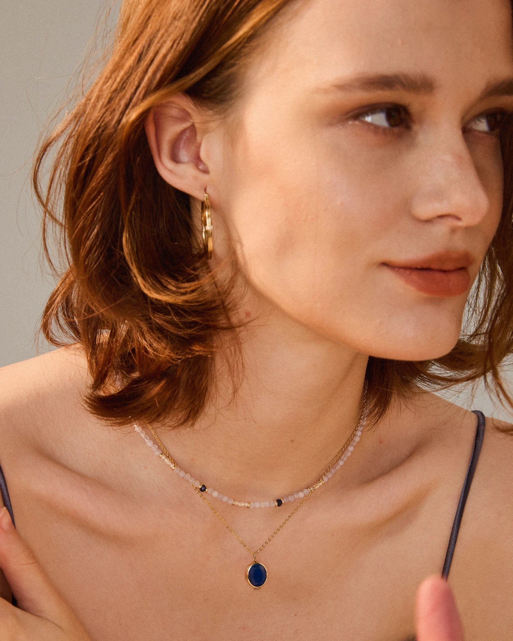 Nocturne Beaded Necklace - Gold - plated - Stanza - 5