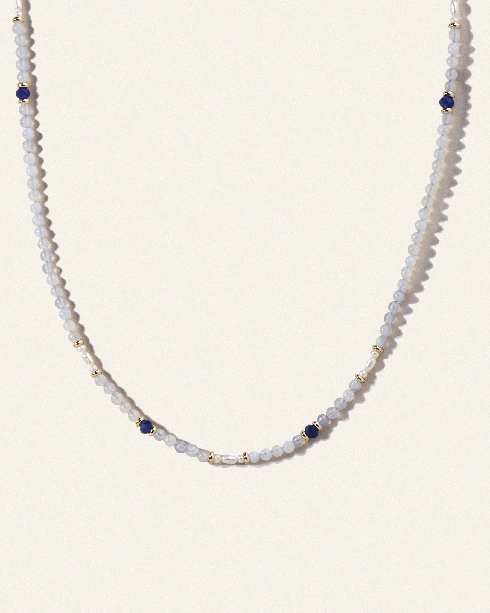 Nocturne Beaded Necklace - Gold - plated - Stanza - 1