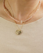 Soft Blush Beaded Necklace - Gold - plated - Stanza - 2