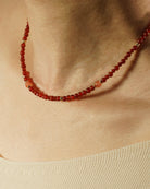 Crimson Rose Beaded Necklace - Gold - plated - Stanza - 3