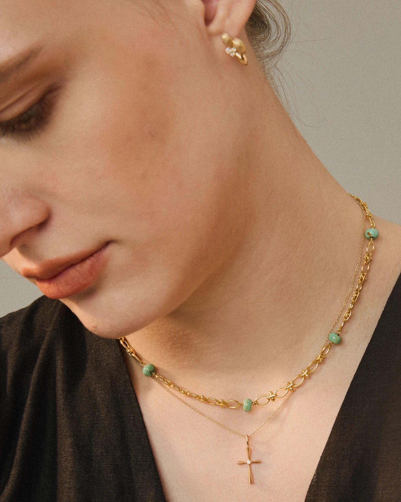 Cross Pendant - 14K Gold - Stanza - 4