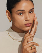 Simply Herringbone Chain Gold Plated Necklace - Gold - plated - Stanza - 2