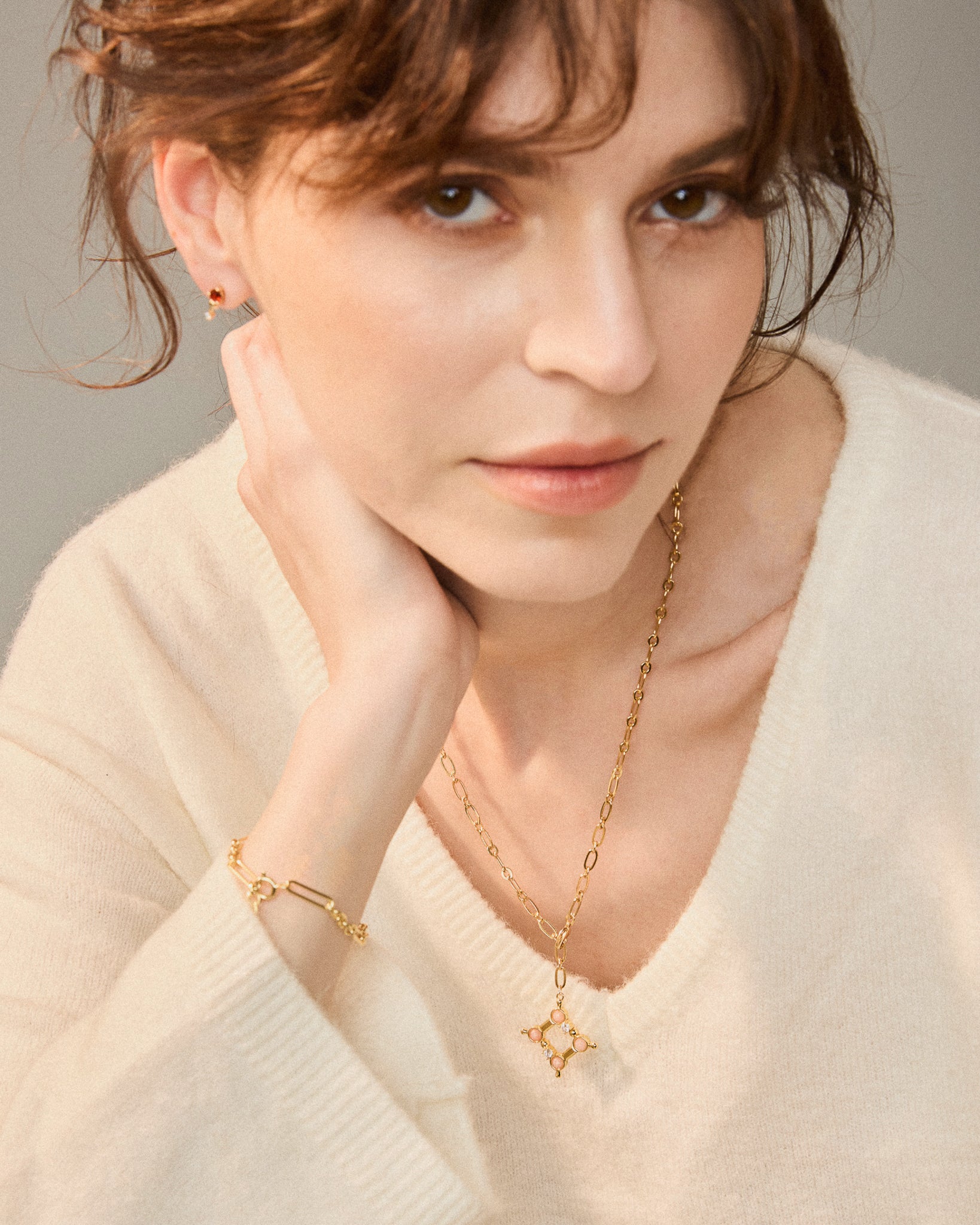 Soft Frame Necklace - Gold - plated - Stanza - 3