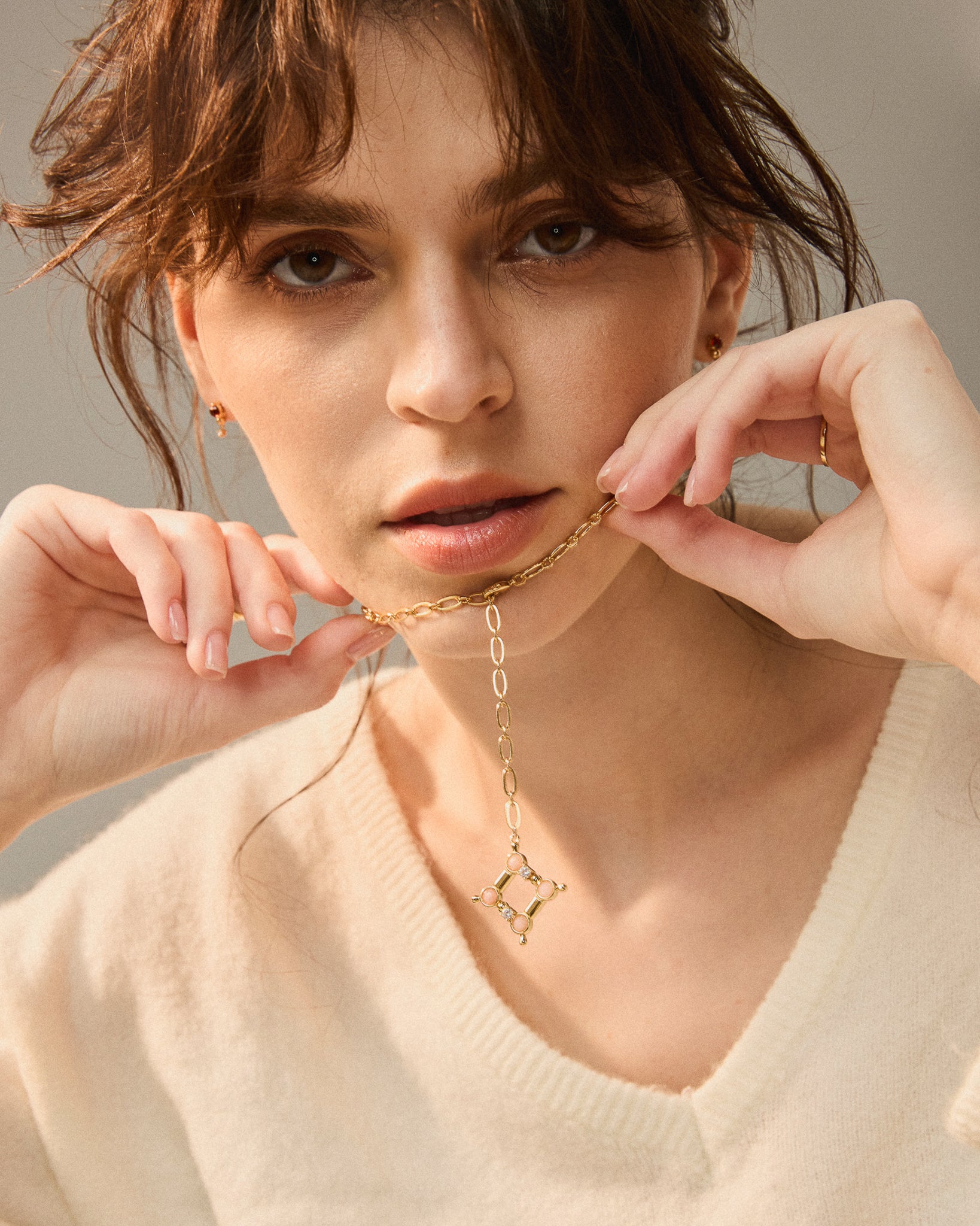 Soft Frame Necklace - Gold - plated - Stanza - 5