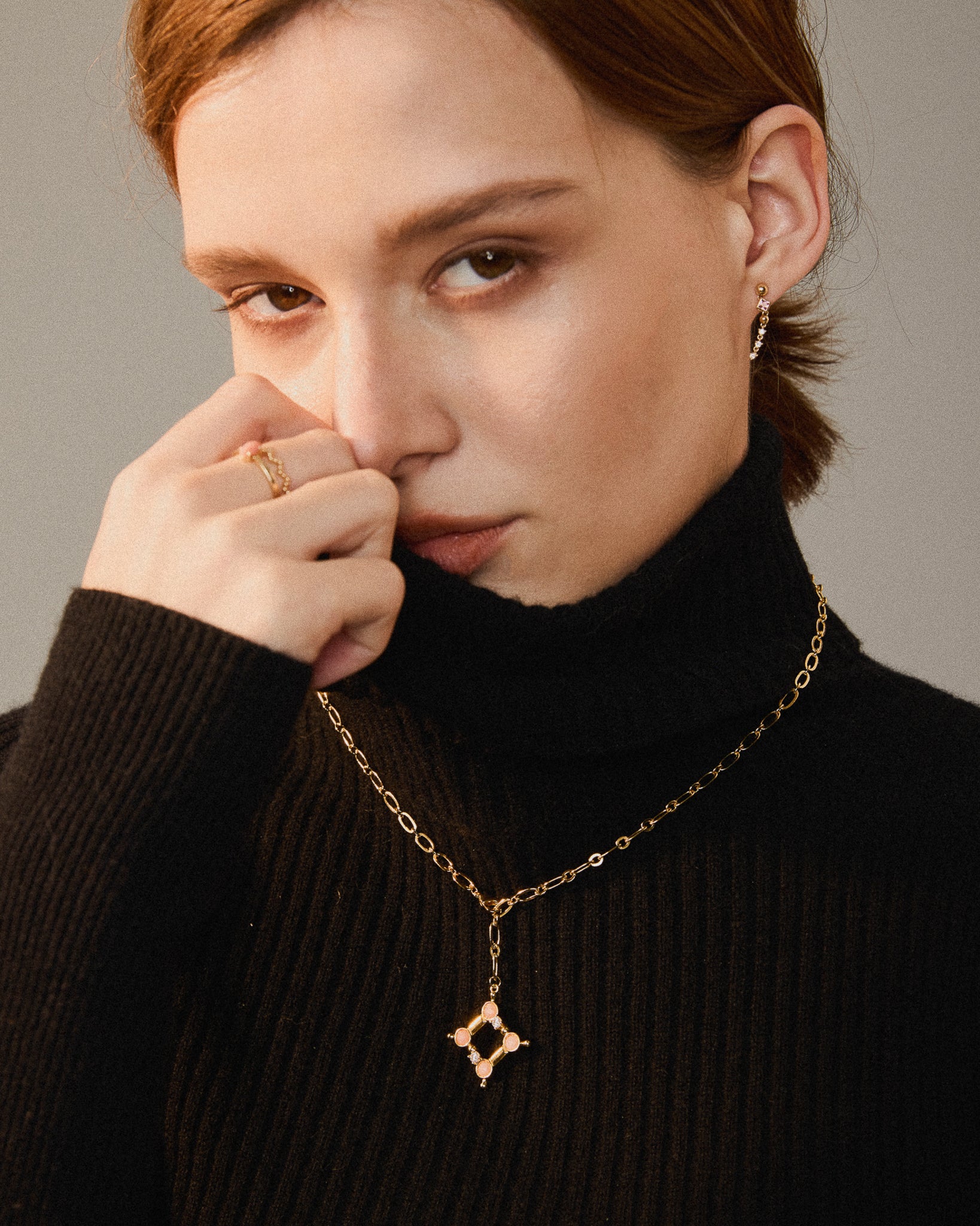 Soft Frame Necklace - Gold - plated - Stanza - 4