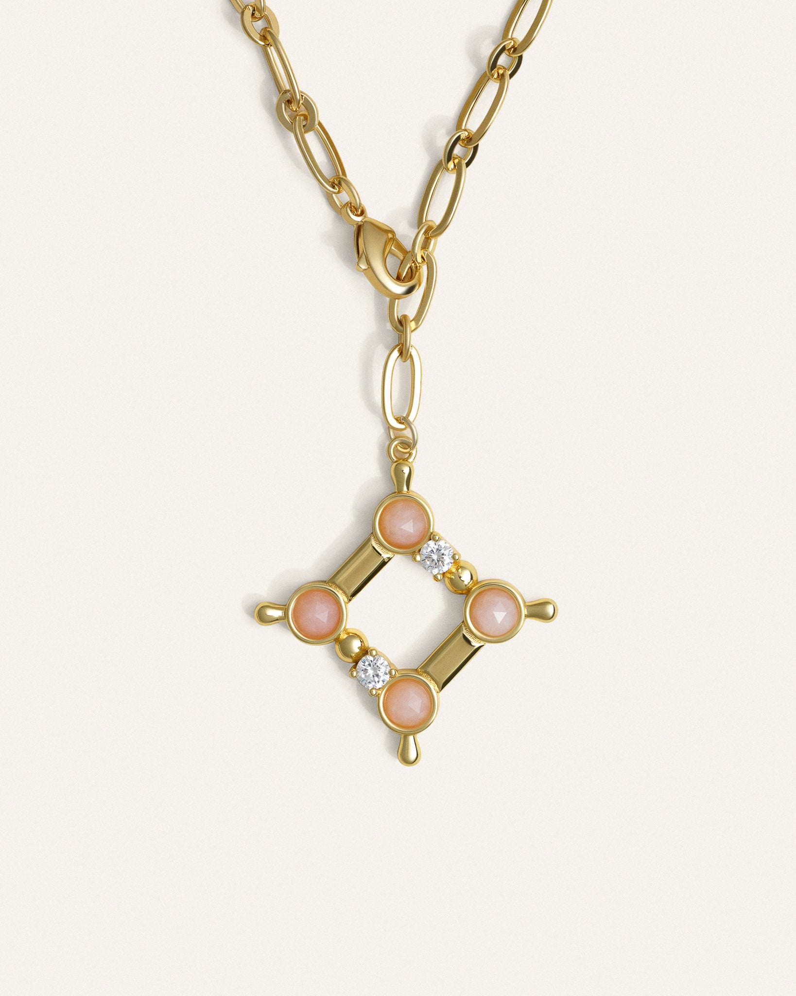 Soft Frame Necklace - Gold - plated - Stanza - 1