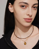 Tyger Eye Necklace - 18k Gold Plated - Stanza - 2