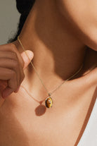 Tyger Eye Necklace - 18k Gold Plated - Stanza - 3